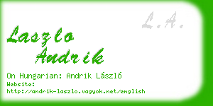 laszlo andrik business card